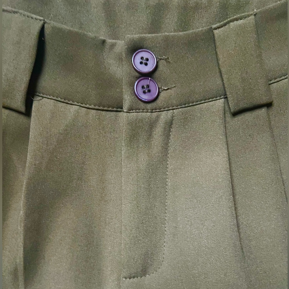 Vintage Women's Pleated Slacks, Hunter Green